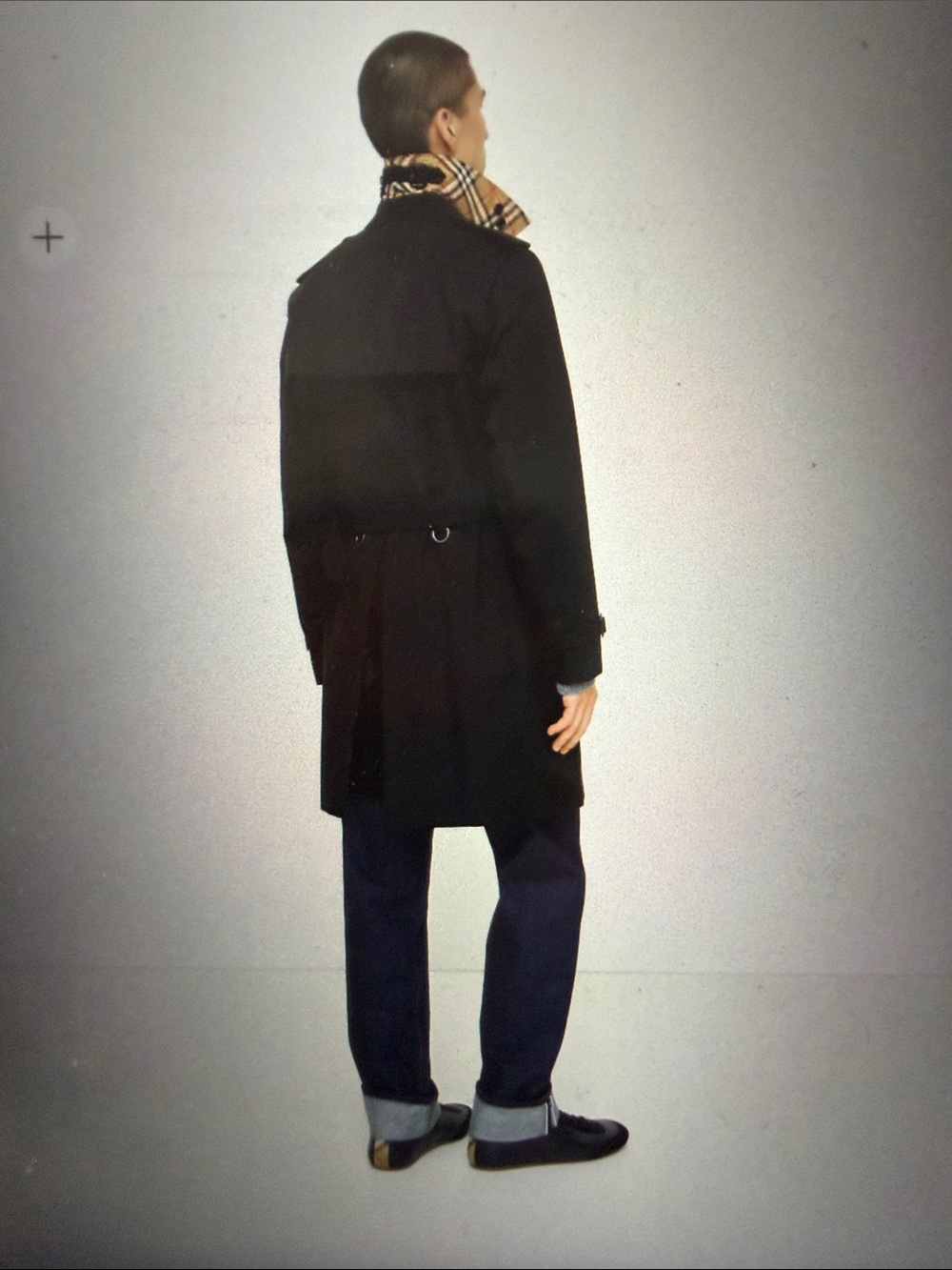 Burberry Men’s Black Double-Breasted Mid-length Kensington Trench Coat - Picture 10 of 10